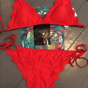 Cupshe red bikini “poetry in ocean”